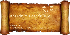 Kollát Petrónia névjegykártya
